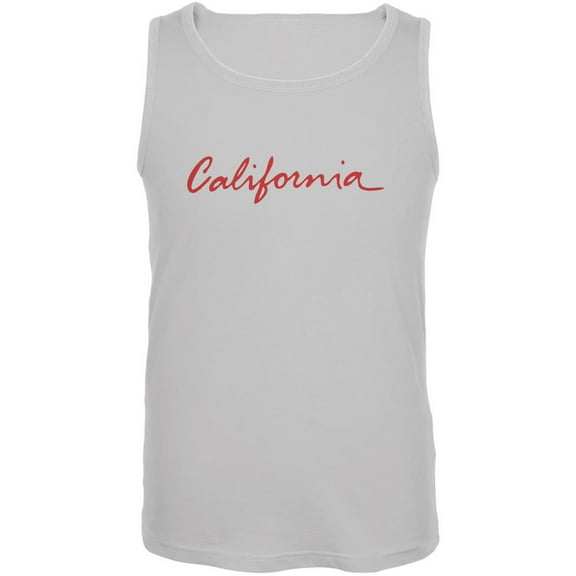California License Plate White Adult Tank Top - 3X-Large