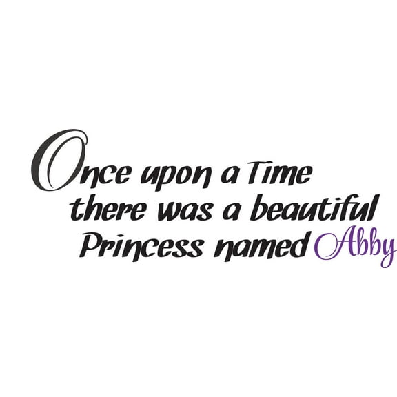 Personalized Name Vinyl Decal Sticker Custom Initial Wall Art Personalization Decor Girl Bedroom Once Upon A Time Beautiful Princess Quote 8 Inches X 16 Inches
