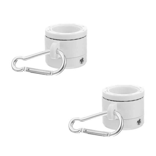 WUSUOWEI 1PC Stainless Steel Flag Pole Rings,Clips with Carabiner,Flag Pole Kit Parts Rotating Adjustable Fastener Flag Pole Swivel Ring for Anniversary,Holiday,Outside,Set of 2