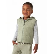 Modern Moments by Gerber Toddler Boy Quilted Hooded Zip Vest, Sizes 12M-5T