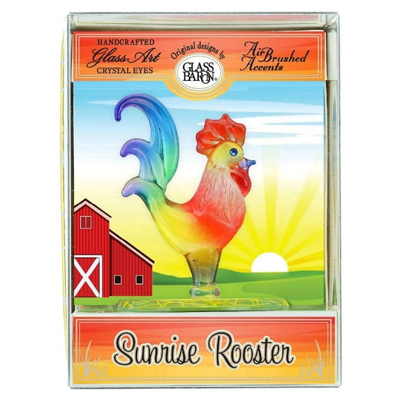 Keepsake Box Sunrise Rooster by Glass Baron