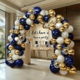 thumbnail image 6 of Navy Blue Gold Balloon Graland Arch Kit, Double Stuffed Pearl White Royal Blue Chrome Gold with Confetti Balloons for New Year Graduation Birthday Wedding Party Decorations, 6 of 7