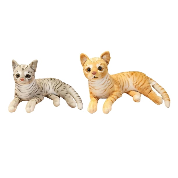 Cojín de Peluche Gato Realista Juguetes de Simulación Suaves para Regalos Navideños , EstiloM