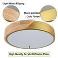 thumbnail image 3 of Claxy 12" Gold and Wood LED Flush Mount Ceiling Light 2 Pack, 3 of 7