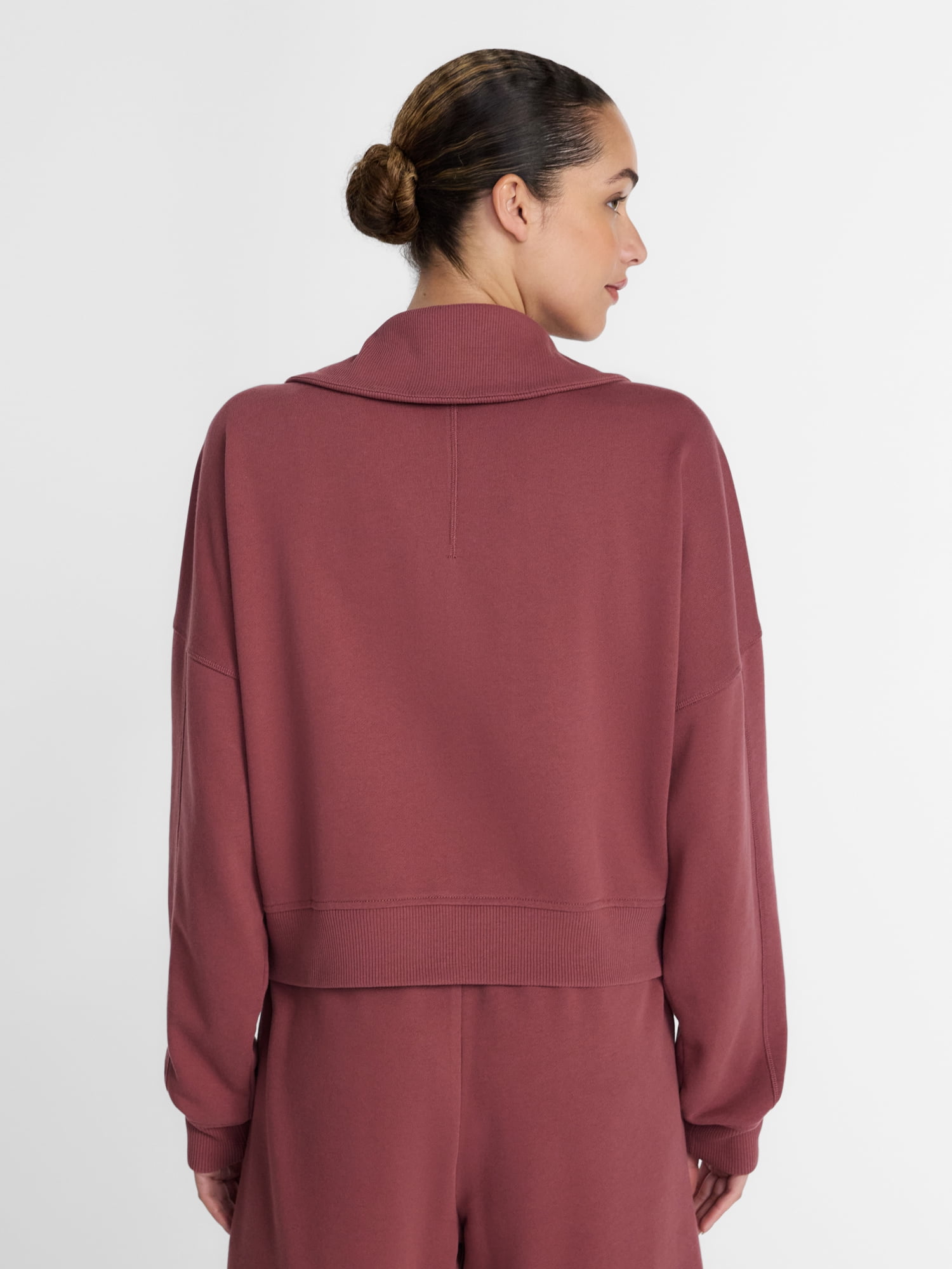 Athletic Works Women's and Women's Plus Quarter-Zip Sweatshirt, Midweight, Size XS-4X