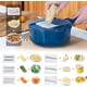 thumbnail image 3 of Mandolina Cortr de alimentos, cortr multifuncional de verduras con protector de mano, triturra de verduras para patata, tomate, zanahoria (azul-7 en 1), 3 of 3