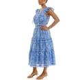 thumbnail image 4 of Nanette Lepore Women's Flutter Sleeve Tassel Midi Dress, Sizes XS-XXXL, 4 of 7