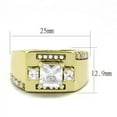 thumbnail image 2 of Luxe Jewelry Designs Men's IP Gold Stainless Steel Ring with Cubic Zirconia - Size 9, 2 of 4