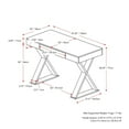 thumbnail image 2 of CorLiving Folio Rich Brown Engineered Wood Cross Leg Adult Farmhouse Desk, 2 of 9