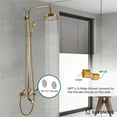 thumbnail image 2 of Antique Brass Exposed Shower Faucet Set 8 Inch Rainfall Head Handheld Spray Tub Spout Triple Functions Wall Mount Shower Fixture 2 Cross Handle Bathroom, 2 of 14