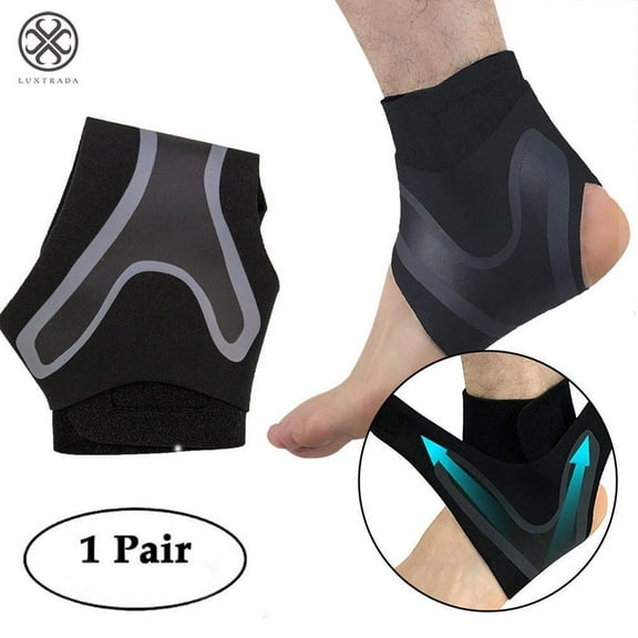 Luxtrada 1 Pair Unisex Ankle Brace Protection Fitness Gym Running Sports Support Brace Foot Elastic Bandage (Size,M)