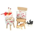 thumbnail image 2 of Esquirla 1:12 Dollhouse Miniature Chair Set DIY Wooden Toy Furniture Set for Children B, 2 of 8