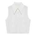 thumbnail image 3 of Blusa decorativa de media parte superior con cuello falso para mujer, vestido de noche para niñas L, 3 of 10