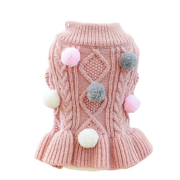 GASTROPOD Dog Sweater,Charming Pom-Pom Design Dog Clothes,Great for Cats and Small Dogs Puppy Clothes,S