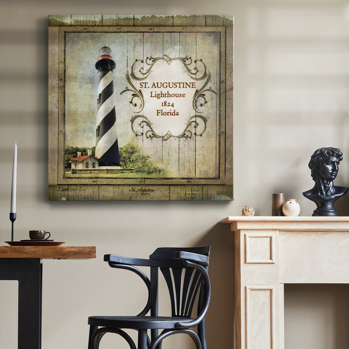 Wexford Home Florida Lighthouse IX-Premium Gallery Wrapped Canvas, 24" x 24" - Ready to Hang
