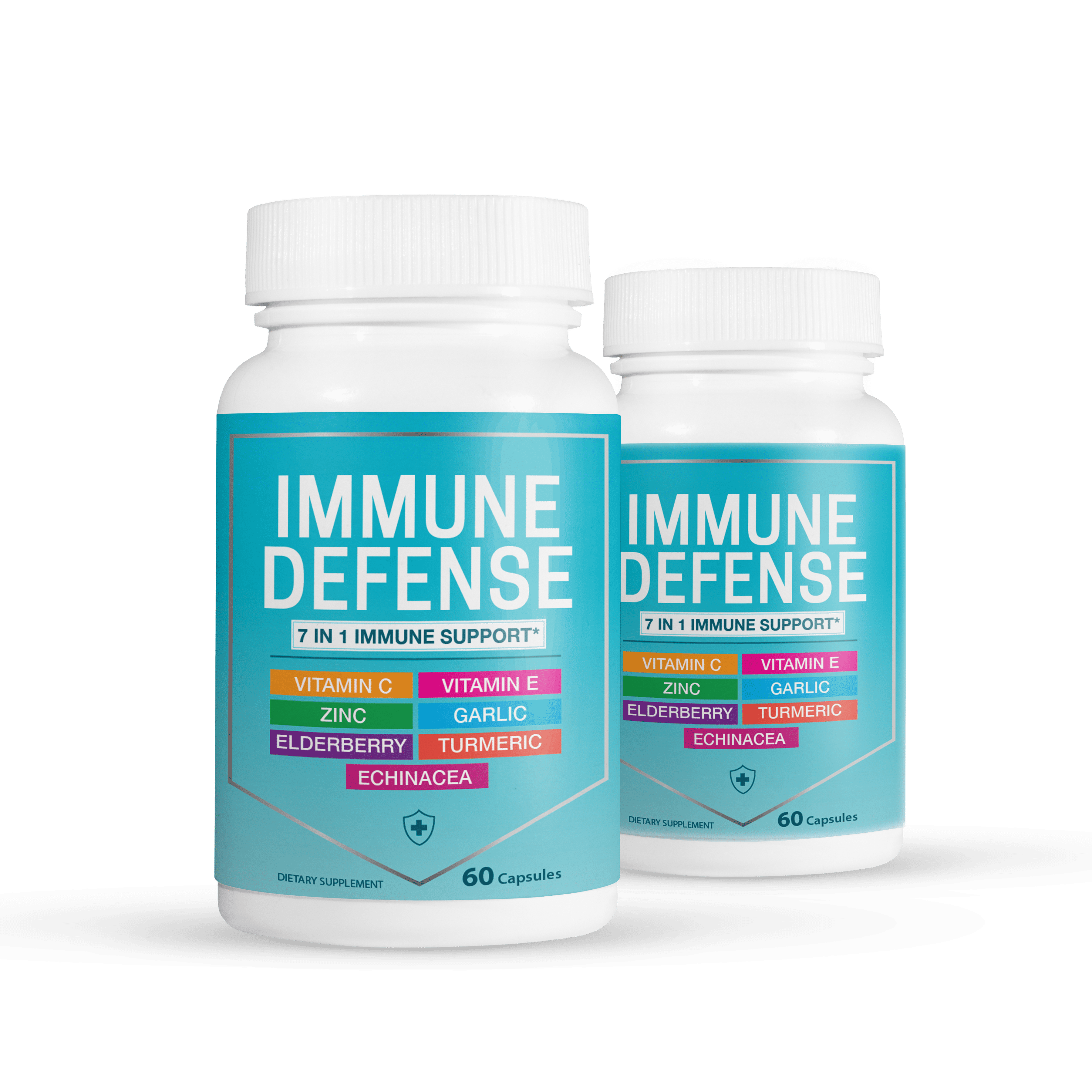 2 Pack 7 in 1 Immune Defense Support Vitamin C Zinc Elderberry