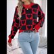 thumbnail image 5 of Suéter de Cuello Alto para Mujer, Larga, Bloque, Corazón, Tejido, Otoño Invierno, Jersey de Punto Acanalado. Negro M, 5 of 10