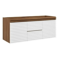 Modway Render 48" MDF and Particleboard Bathroom Vanity Cabinet in White/Walnut