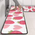 thumbnail image 2 of Kitchen Rugs Sets Of 2,Strawberry Plants Fruit Heart White Pattern Anti Fatigue Kitchen Mat Rugs Non Slip Washable,Decorative Kitchen Floor Mats for Kitchen,Sink,Laundry,17"x47"+17"x47", 2 of 5