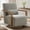 Gray, variant on Arouseden 29.7" Wood Swivel Accent Chair with Wood Arms,Small Blue Accent Chairs with Wood Arms,Mid Century Modern Swivel Chair for Living Room,Linen