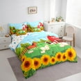 thumbnail image 3 of Feelyou Sheep Cow Horse Bedding Comforter Set 7pcs, Kawaii Farm Animal King Bedding Sets, Vibrant Sunflower Reversible Bed Sheets, Luxury Bedroom Decor, 3 of 7