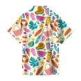 thumbnail image 5 of HAJWOH 2026 Summer Hawaiian Shirt for Men Casual Button Down Short Sleeve Summer Beach Shirts Loose Fit Floral Print Tropical Tops, 5 of 7