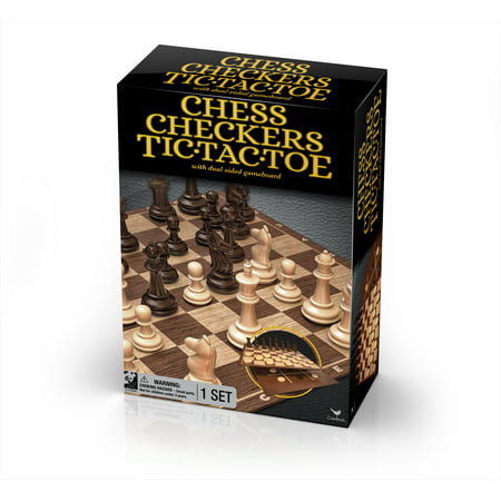 Classic Chess Checkers and Tic-Tac-Toe Set (Bobby Fischer Best Chess Games)
