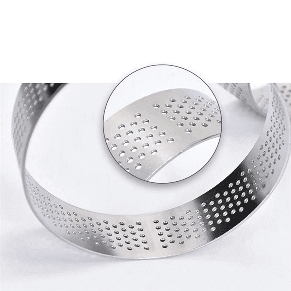 Lot De 10 Cercles à Pâtisserie En Inox 304 - Diamètre 9 Cm, Trous D'aération - Pour Mousses, Desserts, Quiches