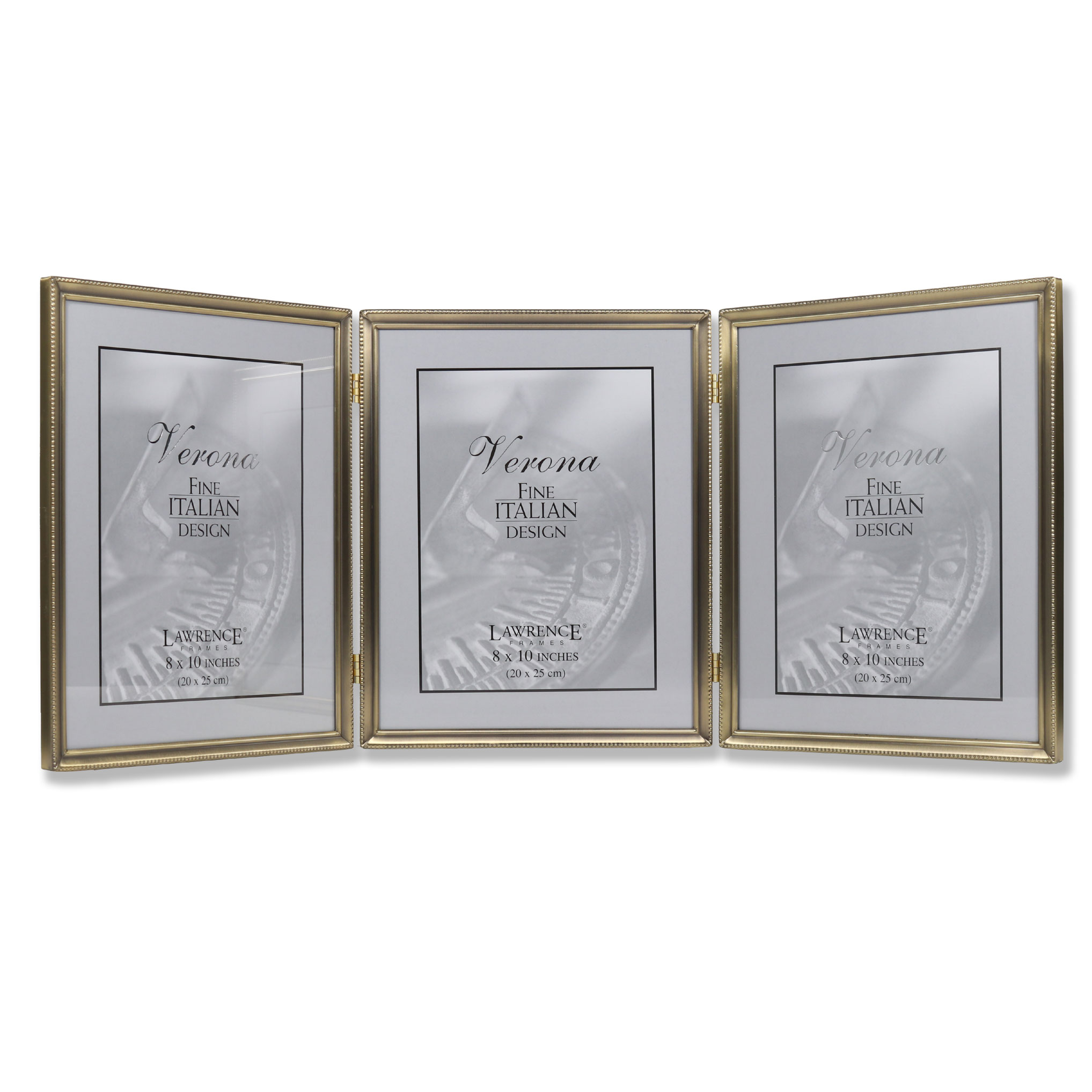 other occasion picture frame  triple frame for kids pictures shower Vintage triple gold edged hinged 8 x 10 picture frame  wedding