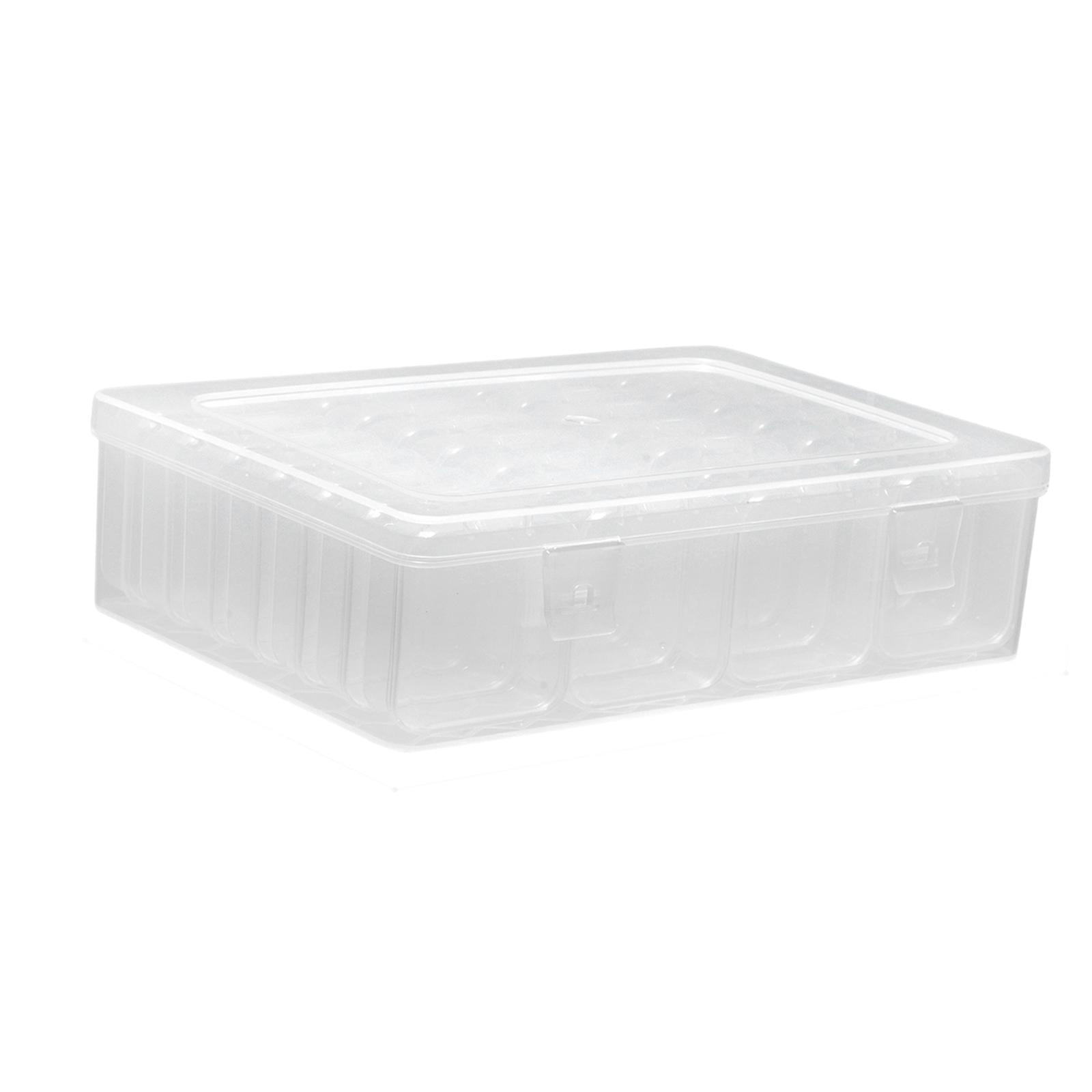 Milageto Mini Carry Case Transparent Container Beads Small Bead Storage Organizer Box 21.8cmx15cmx5.8cm