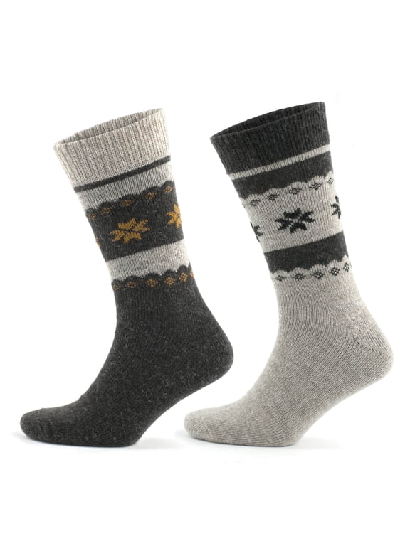 Alpaca Wool Socks For Men and Women | Cozy Warm Crew Socks | 2 Pairs | Model: 3097