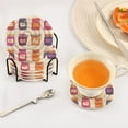 thumbnail image 3 of Yayeee 6 PCS Drink Coasters with Holder Set Woven Absorbent Round Tabletop Hot Pad, Jam Jars, 3 of 7