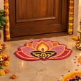 thumbnail image 3 of Diwali Door Mat 16", Festive Lotus Diya Accent Rug for Home, 1PC, 3 of 5