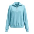 thumbnail image 4 of NTACZA Quarter Zip Sweaters for Women Zip Mock Neck Dressy Blue Sweaters Pullover Knitted Polos Womens Jumpers XXL, 4 of 9