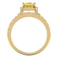 thumbnail image 4 of Clara Pucci 14K Yellow Gold 1.56 Natural Citrine Engraveable Engagement Ring + Wedding Band Set, 4 of 7