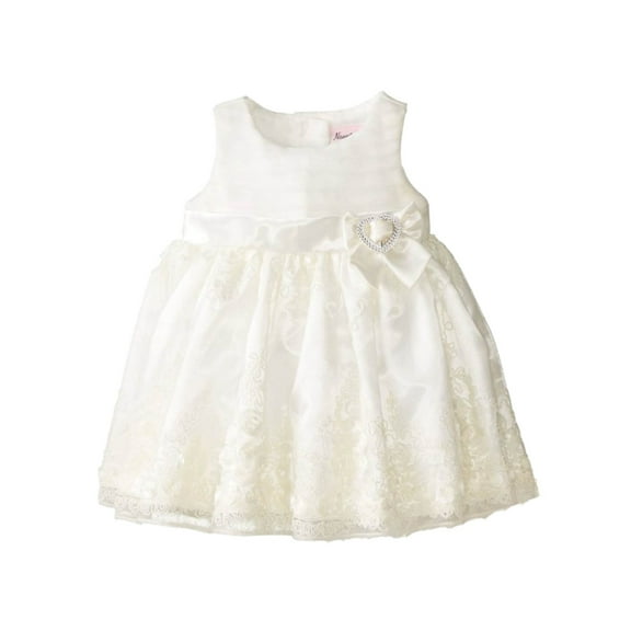 Nannette Infant Girl Ivory Lacy Dress Formal Holiday Wedding Party Dress 12m