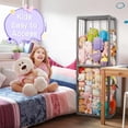 thumbnail image 6 of Stuffed Animal Storage Zoo Stuffed Animal Holder Space Save Vertical Stuffed Animals Storage PVC with Elastic Band and Net for Playroom Bedroom Nursery (Grey 1), 6 of 12