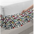 thumbnail image 2 of Sea Animals Bed Skirt, Pattern Penguins in Colorful Hats and Scarfs Cold Winter Fun Art, Elastic Bedskirt Dust Ruffle Wrap Around for Bedding Decor, 4 Sizes, Multicolor, by Ambesonne, 2 of 2