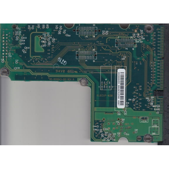 WD100AA-60ANA0, 61-600843-012 L, WD IDE 3.5 PCB