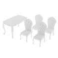 thumbnail image 2 of Esquirla 5 Pieces 1:6 Scale White Table and Chair Model Set for 12" BBI Figures Accs 5Pcs, 2 of 6