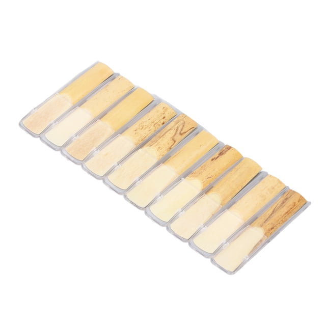 Professional Sax Reeds, Clear Sound Independent Clips Unfiled Design 2.5 Strength Bb Tenor Saxophone Reeds Rich Timbre 10PCS for Beginner for Daily Practice