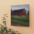 thumbnail image 2 of U R There Photography Birch Road Red Rustic Farmhouse Acrylic Analog Wall Clock, 2 of 6