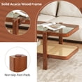 thumbnail image 6 of Costway 2-Tier Rustic Coffee Table with Storage Tempered Glass Tabletop PE Rattan Shelf Brown, 6 of 10