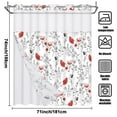 thumbnail image 6 of Ikfashoni Hookless Shower Curtain with Snap in Liner, Red Floral Waterproof Fabric Mesh Window Bath Curtain, 71"X74", 6 of 8