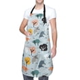 thumbnail image 3 of Goofa Elephant Tree Printed Waterproof Apron 33" Chef Aprons for Men Heavy Duty Chemical Work Apron Adjustable Bib Apron, 3 of 9