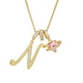thumbnail image 1 of Collares colgantes con letras iniciales de 3 capas de oro un collar, 1 of 1