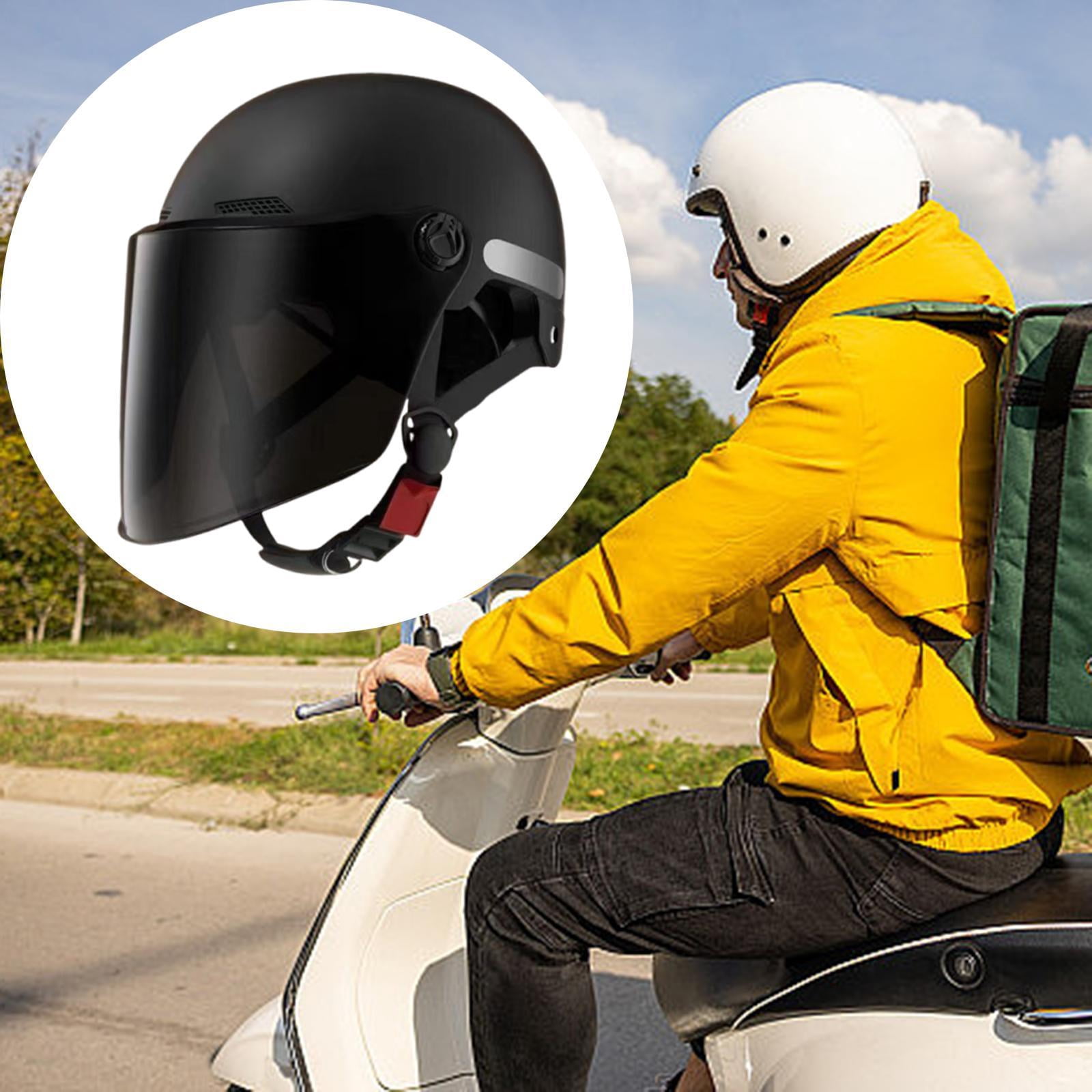 Nishiyuenyi Motorcycle Half Helmet Accessories Vintage Design for Cycling Bike Motocross Black