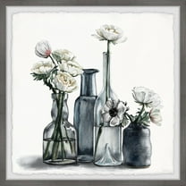 Parvez Taj Dark Bottle Blooms Framed Wall Art