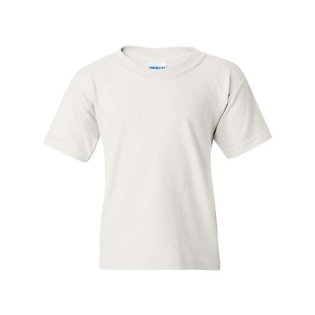 Gildan Youth Heavy Cotton 100% Camiseta de algodón 20F Blanco Pequeño Gildan 5000B