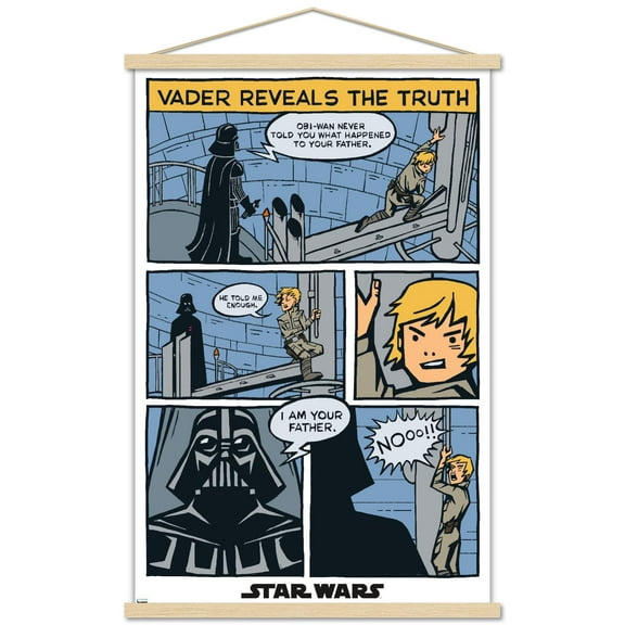 Star Wars: The Empire Strikes Back - Dual Panels Wall Poster with Wooden Magnetic Frame, 22.375" x 34"